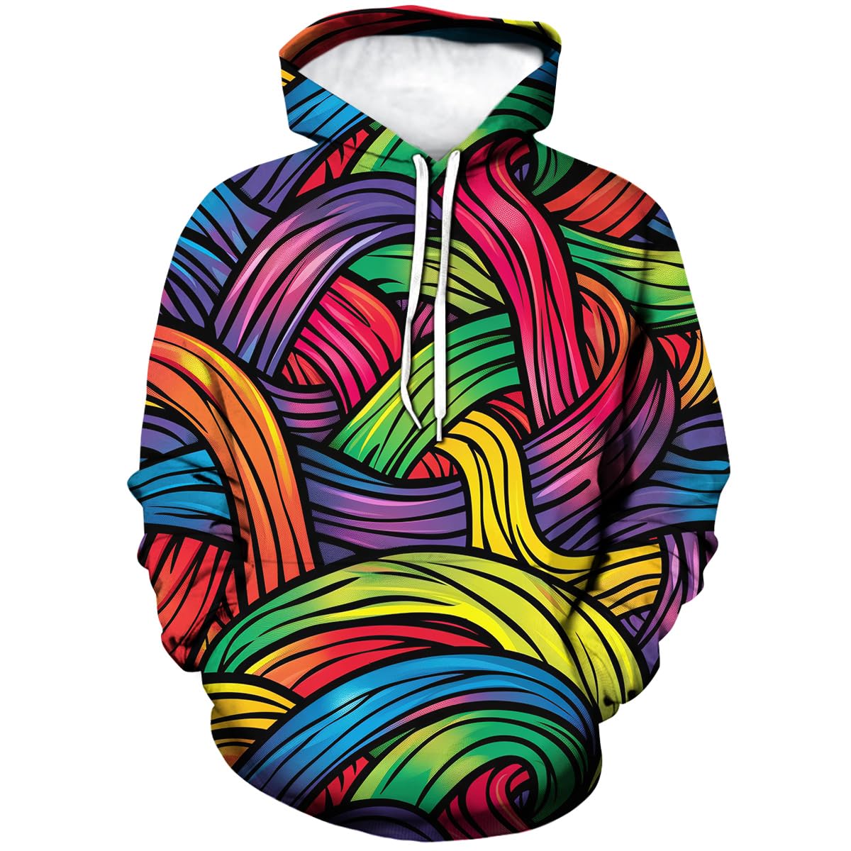 Felpa con Cappuccio 3D Tie Dye Novelty Spiral Graphic Maglia di Tuta