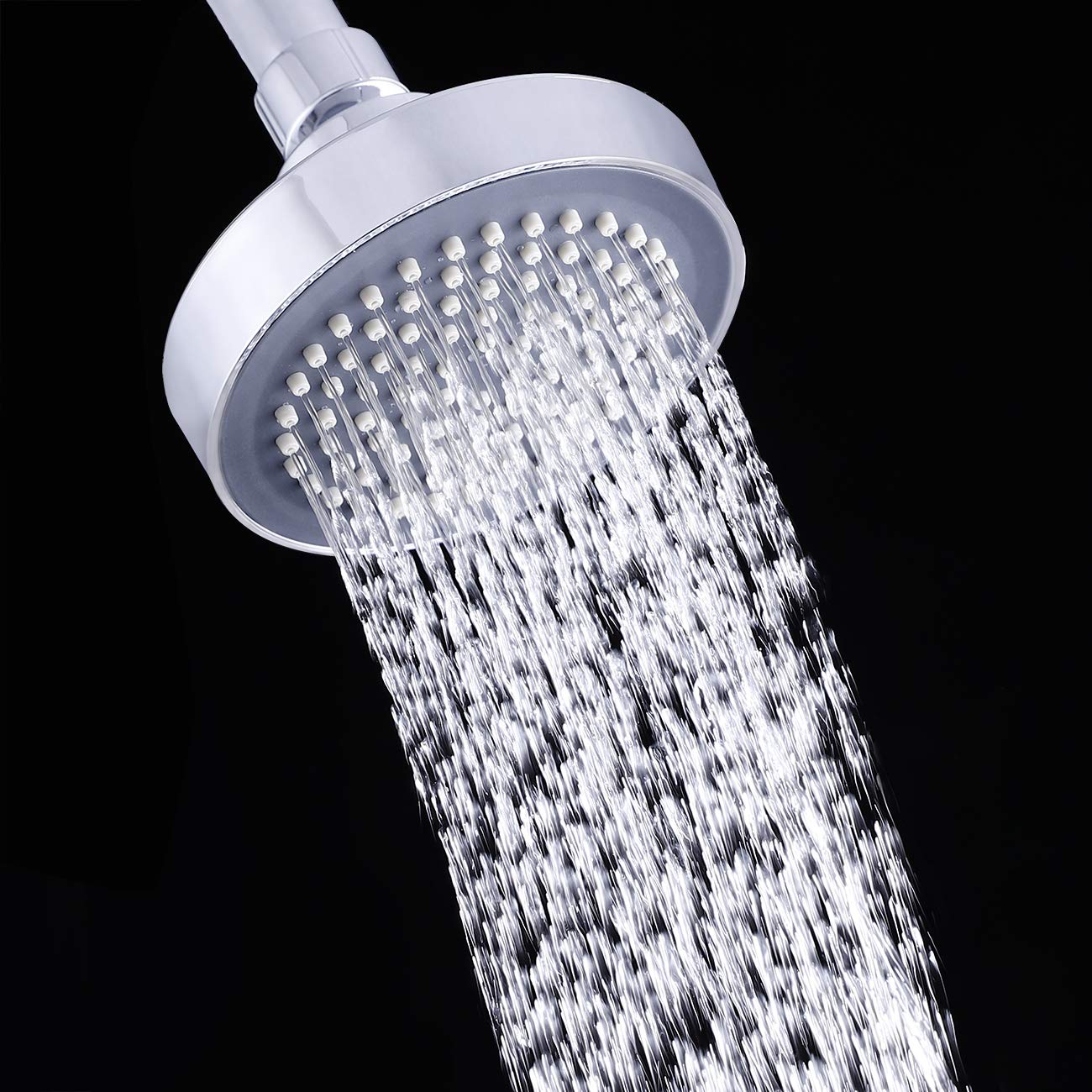 KES Regendusche Duschkopf Solardusche Brausekopf Duschbrause Dusche Ersatz Kopfbrause Regenduschkopf Rund Einbauduschkopf Schwenkbar Anti-Kalk-Düsen Poliert Chrom, J335S4-CH