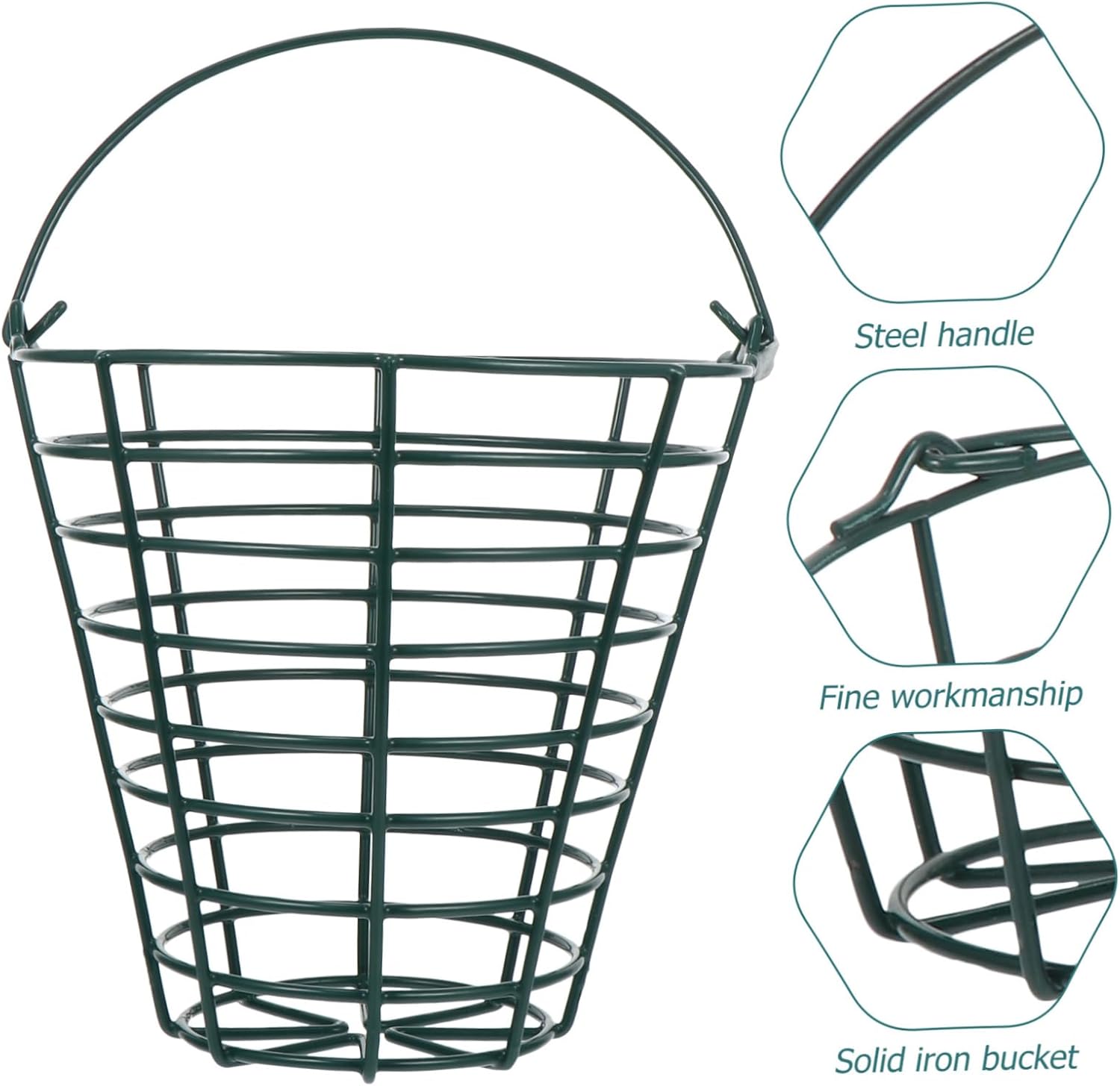 Stainless Steel Golf Storage Basket 100 Balls Capacity Large Outdoor Balls Basket for Golfing