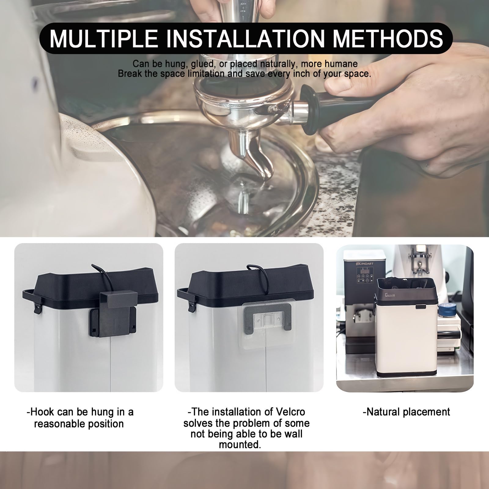 Limpiador De Portafiltro De Café Eléctrico Viene Con 2 Raspadores Y 1 Cepillo, Triturador De Posos De Café, Una Herramienta Imprescindible Para Los Amantes Del Café, Restaurantes Y Bares.,Black