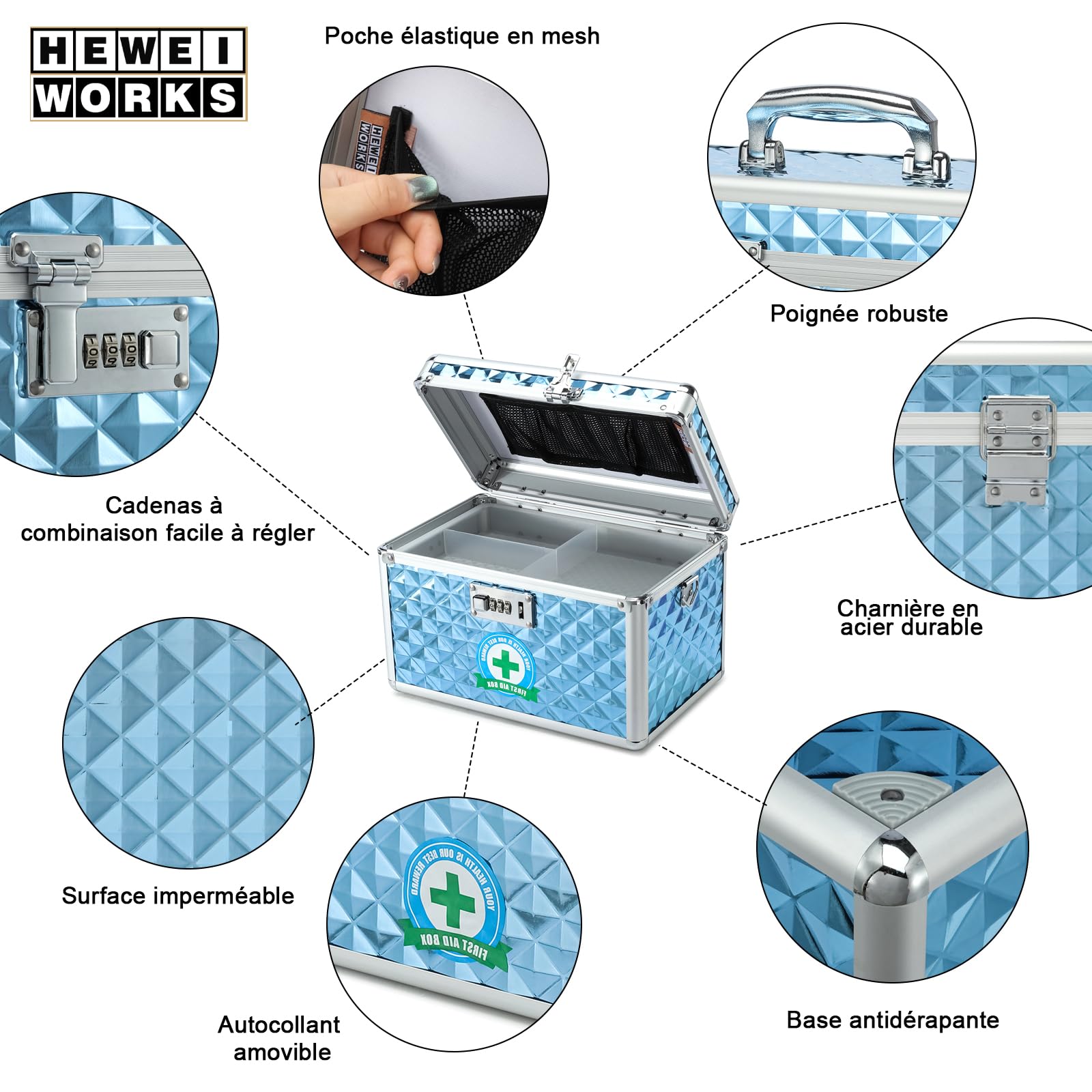 Etui hebdomadaire de stockage de médicaments, boîtier de stockage de Etui hebdomadaire de stockage de médicaments, boîtier de stockage de