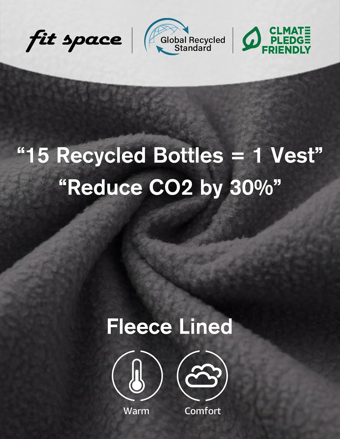 fit space Men's Lightweight Vest Softshell Sleeveless Windproof Jacket with Zipper Pcoket Cycling Travel Hiking Running Golf - Image 6