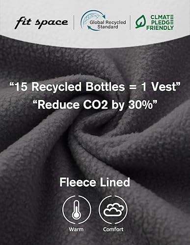 Miniatura 6 de Fit Space Chaleco ligero sin mangas Softshell para hombre, chaqueta resistente al viento, con cremallera, ciclismo, viajes, senderismo, correr, golf