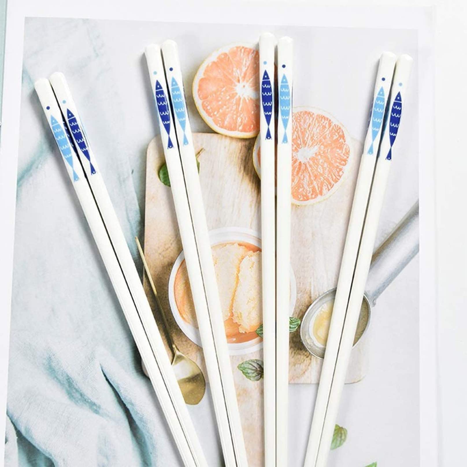 Baguettes réutilisables Baguettes en céramique, 5/10 paires, coffret cadeau, vaisselle antidérapante, résistante aux hautes températures, réutilisables, lavables au lave-vaisselle, baguettes en cérami