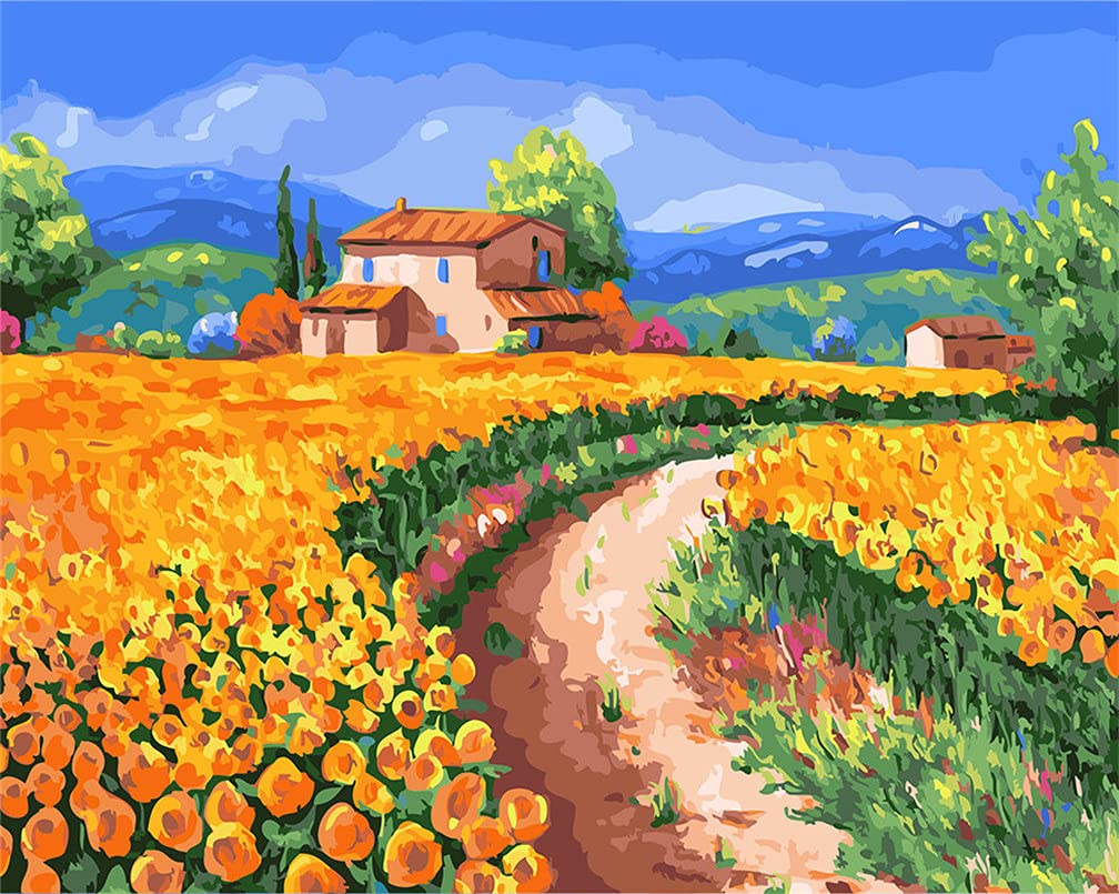 Amiiba DIY Paint by Numbers Kits, XXXXX 16x20 inch Acrylic Painting by Number Wall Art Crafts (Tulip, Without Frame) — image 1