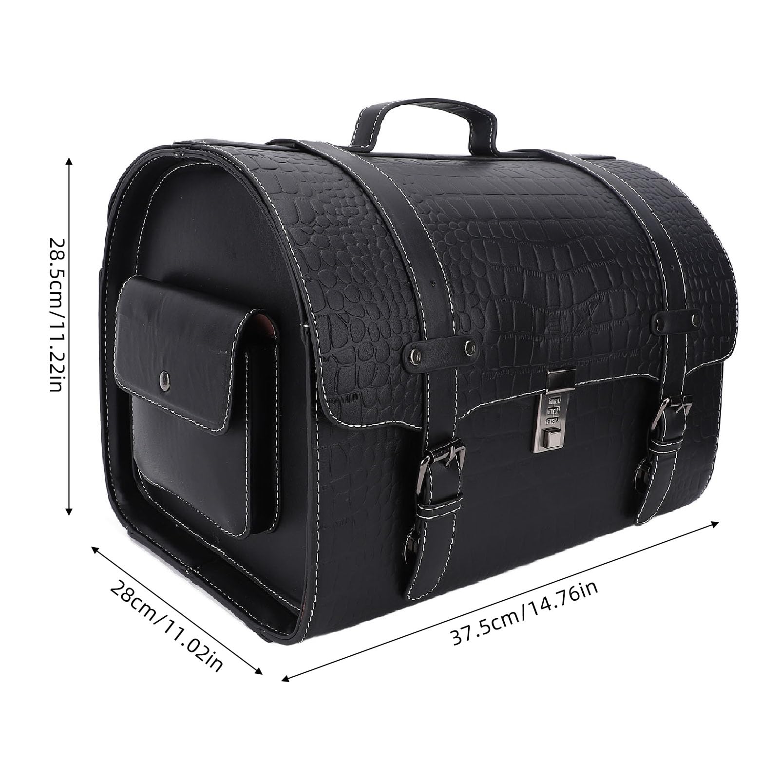 Motorrad-Hecktasche, 29,5 l große Motorrad-Gepäcktasche aus PU-Leder für Helme, Handschuhe, Werkzeuge, wasserdichter Gepäckträgerkoffer, universelle Motorrad-Reisegepäcktasche