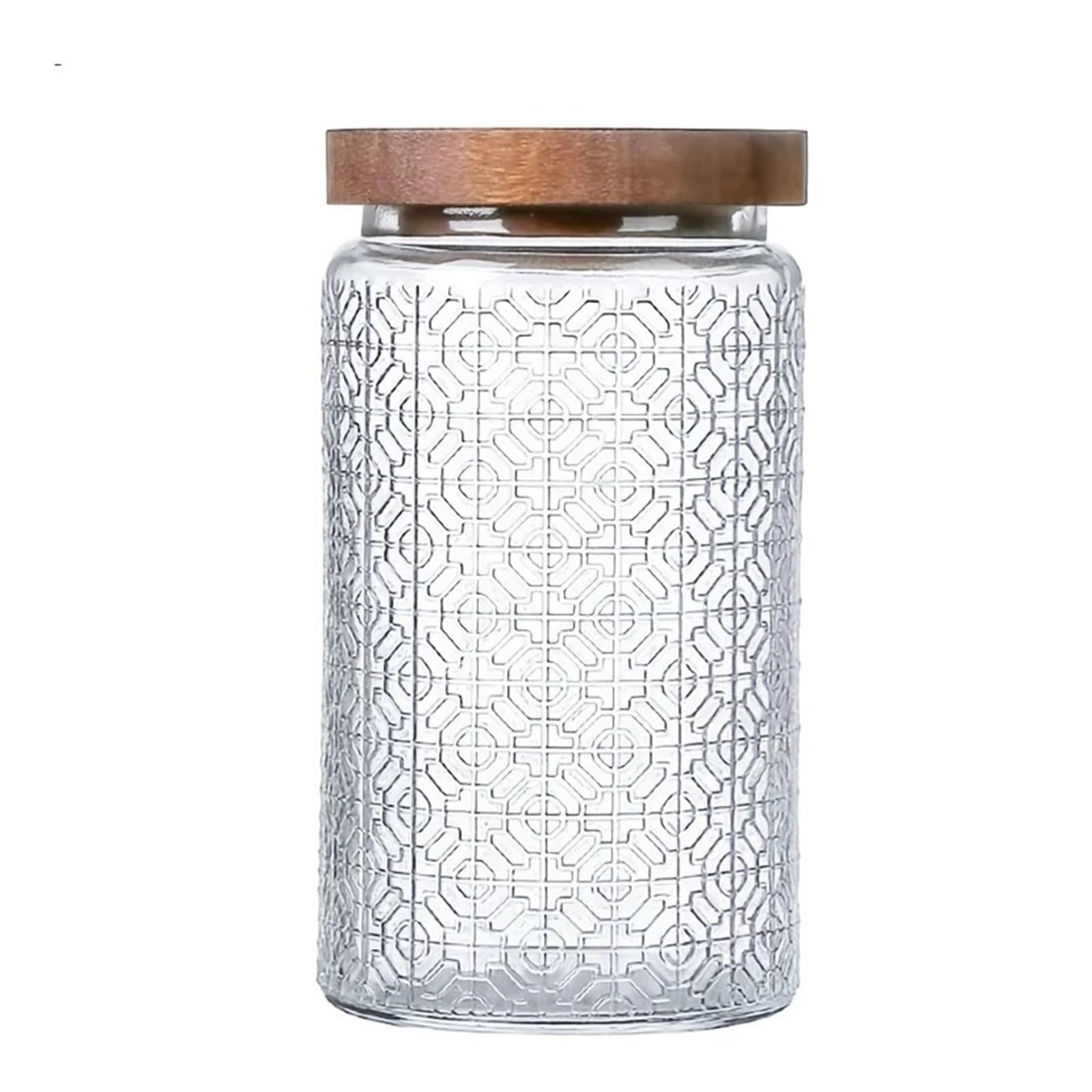 ZNJAMN 1PC Vintage Glass Storage Jar With Airtight Wooden Lid - Perfect For Tea Coffee Sugar Candy Cookies Spices for Pickling(1000ML)