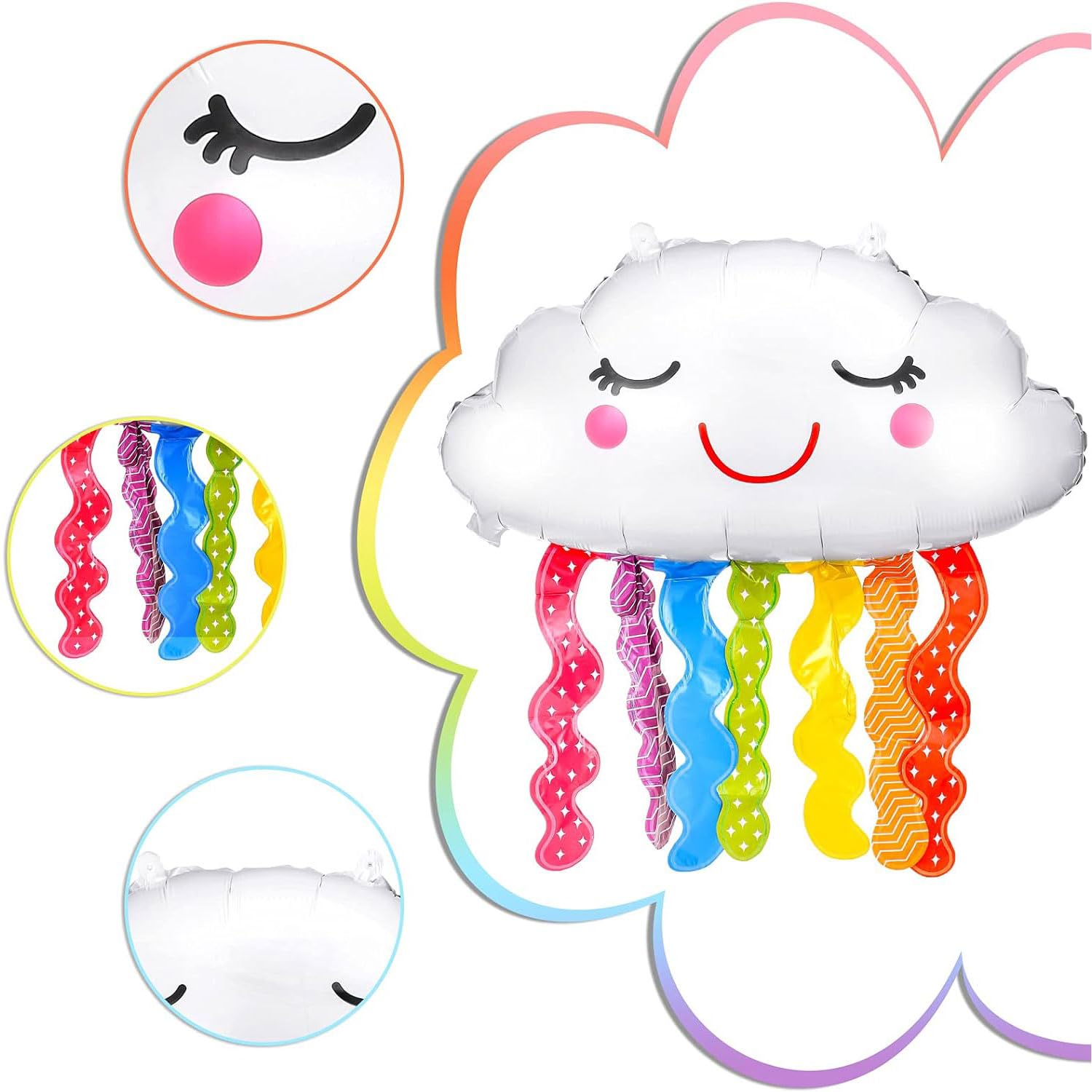 6 palloncini arcobaleno set palloncini in foglio di alluminio che aprono palloncini decorativi per feste a tema compleanno anniversario  15