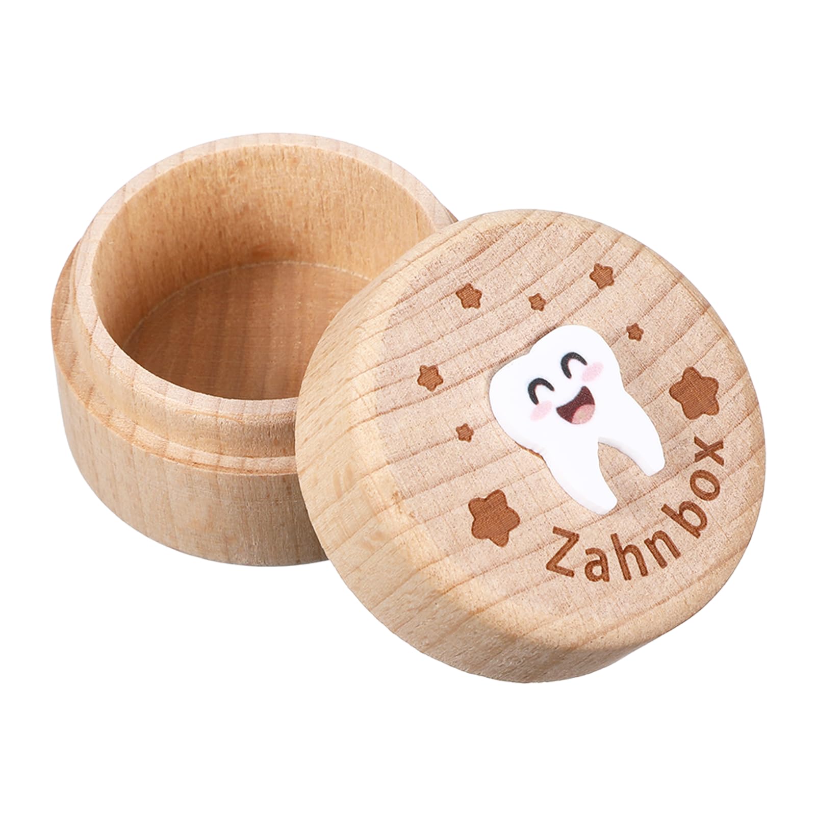 Zahndose Milchzähne Mädchen Jungen, Milchzahndose Mädchen Jungen 3D-Design Zahndose aus Holz, eine liebevolle Zahnbox als Erinnerungsbox für erste Zähne, Geschenk zur Taufe, Einschulung & Geburtstag