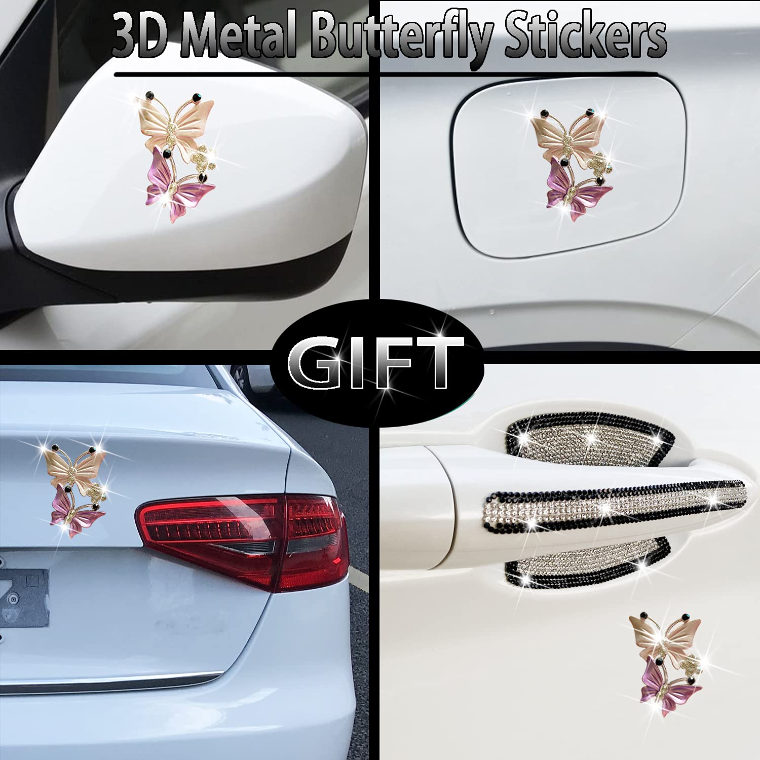 10-Piece Bling Car Door Handle Protector Set - Rhinestone Anti-Scratch Covers For SUV, Sedan, Truck - View #5