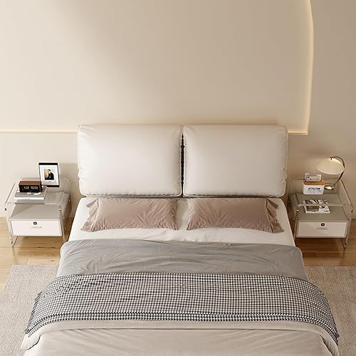 Miniatura 2 de TBQATNTS Mesita de noche inteligente de acrílico con bloqueo de huellas dactilares, Mesita de noche acrílica, Mesita de noche moderna minimalista,