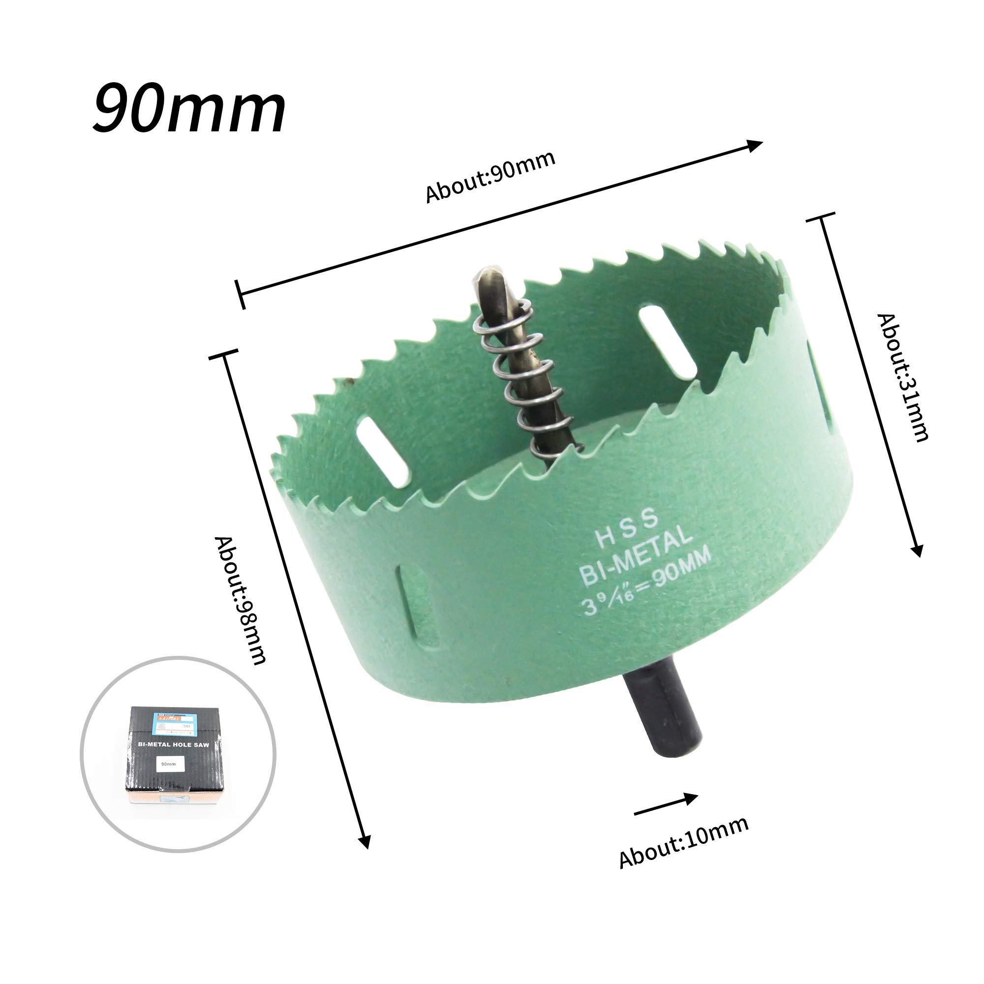 90mm Hole saw LAIWEI hole cutterhole cutter,3.54 Inch HSS Annular Hole Saw Cutter Drill Bit,holes in wood,gypsum board,aluminum profiles - Image 2