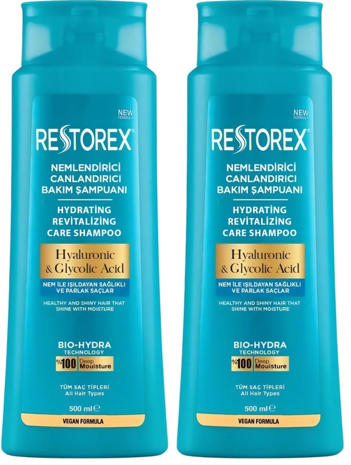 Restorex Kırık ve İşlem Görmüş Saçlar için Onarıcı Bakım Şampuanı 500 ML (2 paketi)
