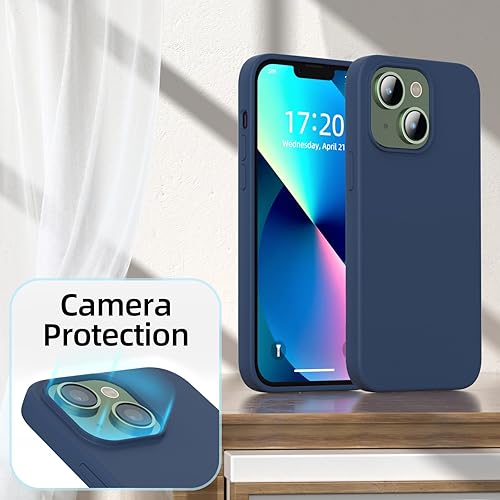 Miniatura 4 de Funda para iPhone 13, funda de silicona a prueba de golpes, 2 protectores de pantalla + 1 protector de lente de cámara capa interior de microfibra