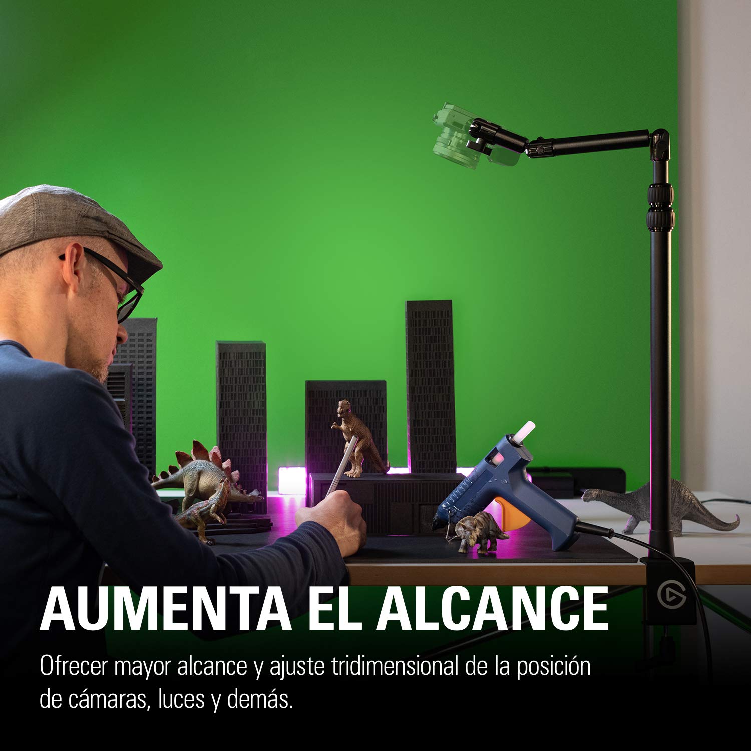 Elgato Flex Arm S - Brazo articulado prémium de 2 secciones para montar y ajustar fácilmente luces, cámaras y micros, ideal para streaming, videoconferencia y estudios, requiere Multi Mount Essential