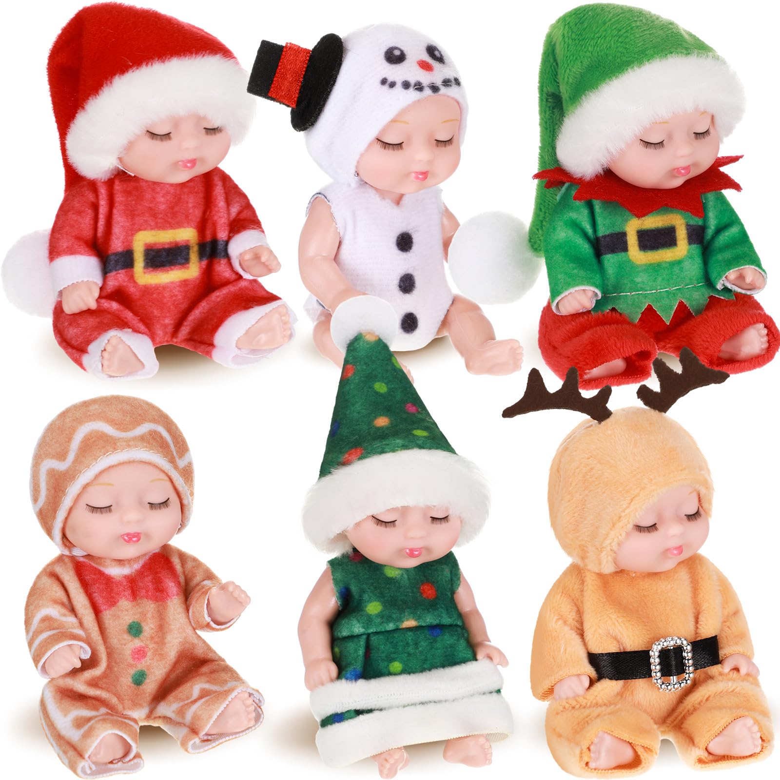 Amazon.com: Hanaive 6 Pcs Mini Christmas Dolls Tiny Reborn Cute