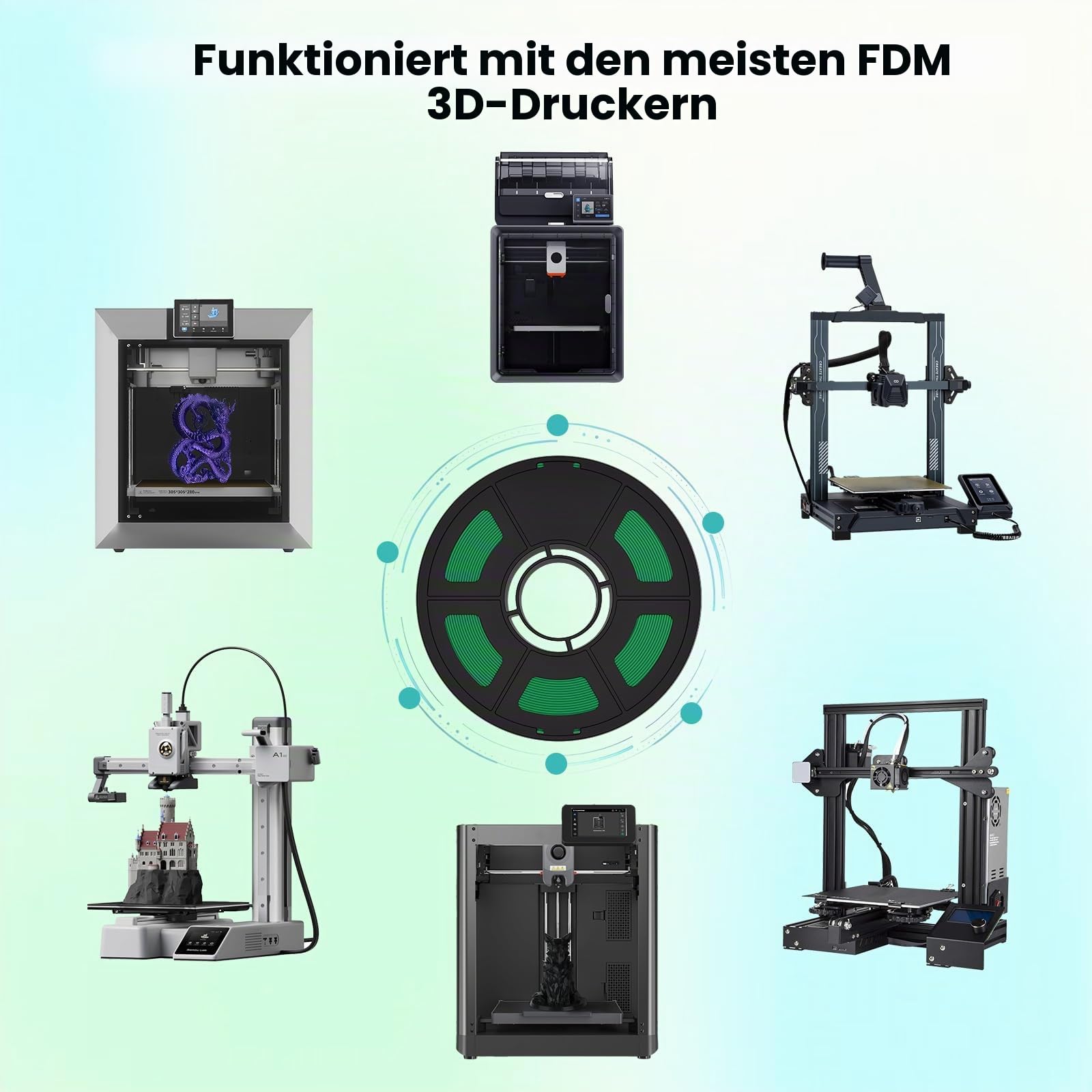 IEMAI ASA Filament 1.75mm 10Kg, 3D Drucker Filament ASA Mehrfarbiges Set, Schwarz/Weiß/Braun/Rot/Orange/Grün/Nude/Camel/Gelb/Terrakotta, UV-beständig, Hitzebeständig, Maßgenauigkeit+/-0,02mm