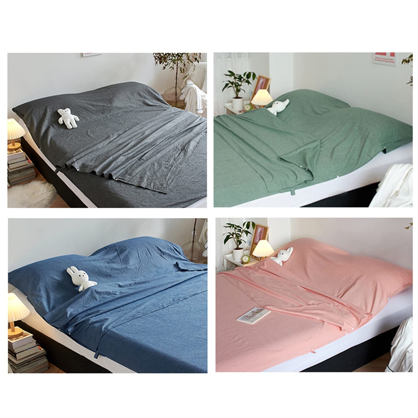 Sleeping Bag Liners Wygodna Bawełniana Wkładka Do Śpiwora, Lekka, Przenośna, Kompaktowa Podróżna Prześcieradło Kempingowe Z Zamkiem Błyskawicznym, Można Prać W Pralce