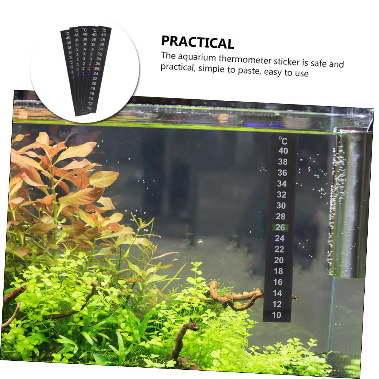 12 pièces Autocollants Thermomètre pour Aquarium Thermomètre Digital à Coller Aquarium Poissons Température pour Eau Fish Tank