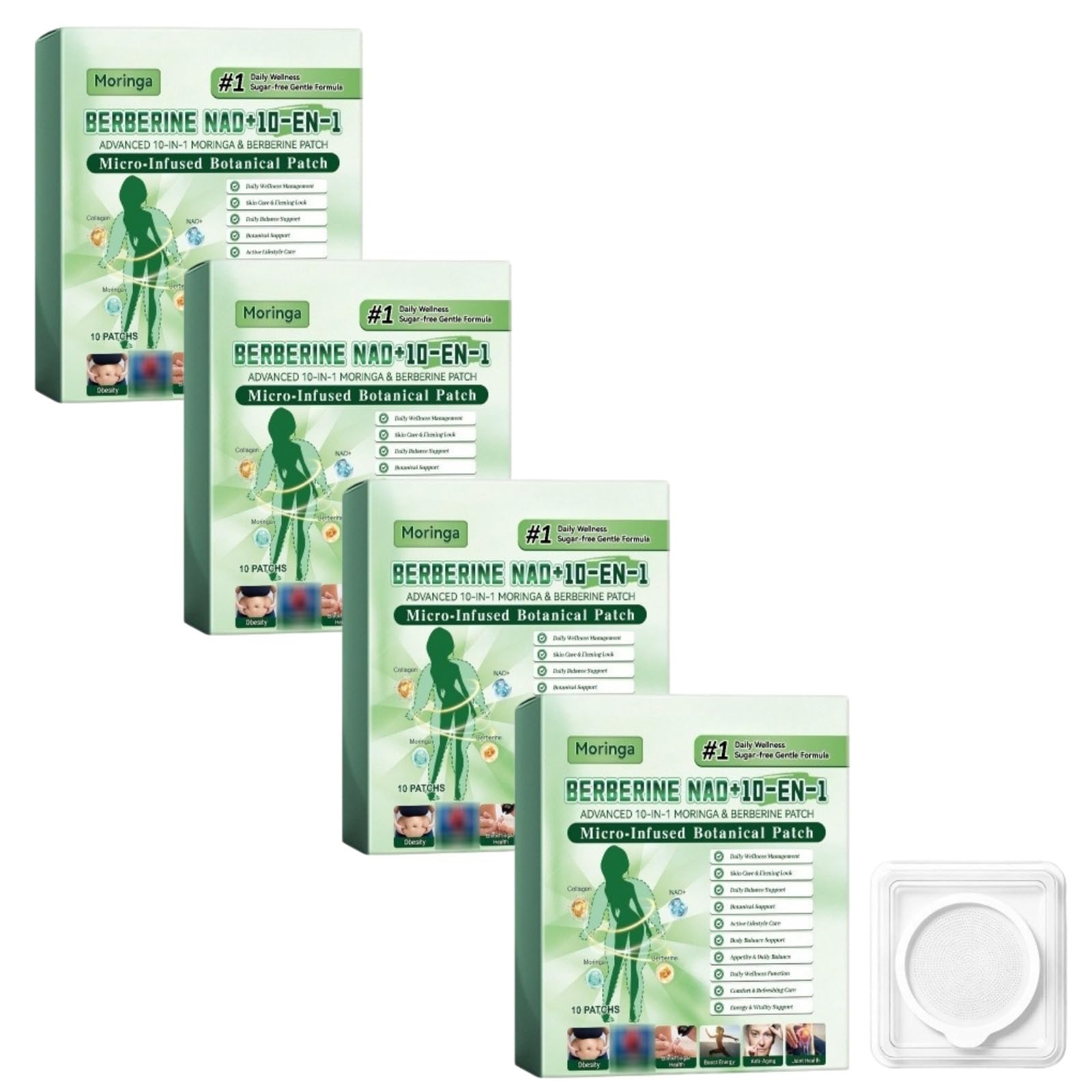 Moringa x Berberine 10 w 1, plaster odchudzający Nano Microneedle | Naturalne składniki, łatwe w aplikacji, niewidoczne pod ubraniem, idealne dla mężczyzn i kobiet