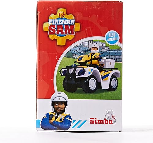 Miniatura 8 de Simba 109251092002 Fireman Sam Police Motorcycle Plus Articulado Malcolm Figura de acción le Pompier, multicolor
