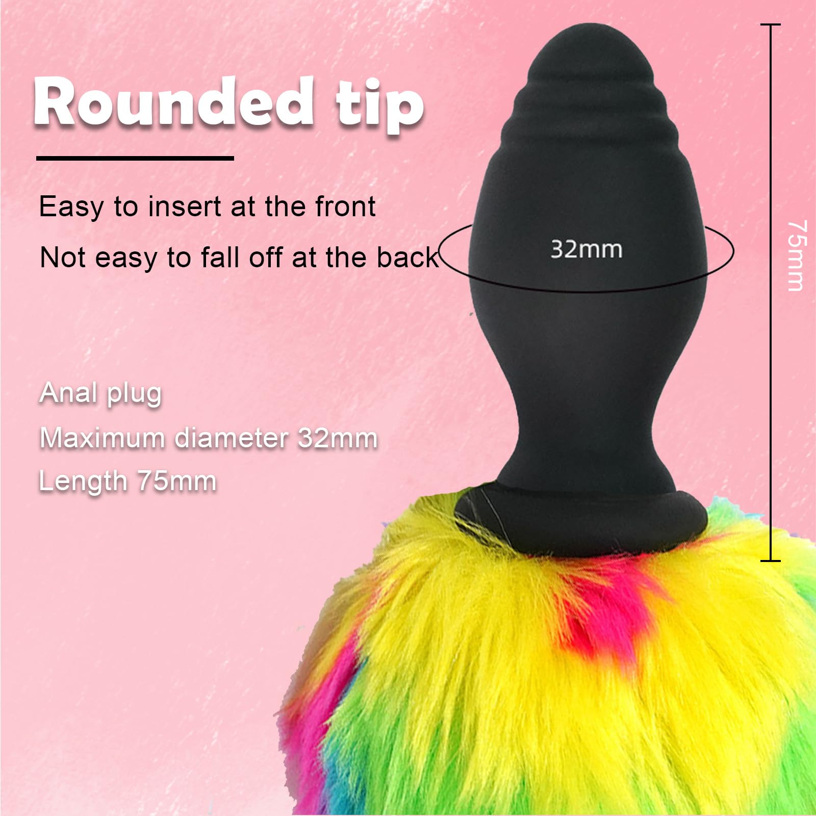 Bunny Tail Butt Plug Vibrator, Soft Silicone Anal Plug with Pink Faux Fur, Wireless Remote Control Design, Rabbit Tail Trainer for Adult Sex Toys for Role Play Cosplay Women, Men and Couples, Cute Sex: Bunny Tail Vibrating Butt Plug Wireless Remote Control Silicone Tail Anal Plug Vibrator Role Play Cosplay Anal Toys, Colorful Fur Rabbit Tail Buttplug Role Play Sex Games for Women Men Couples