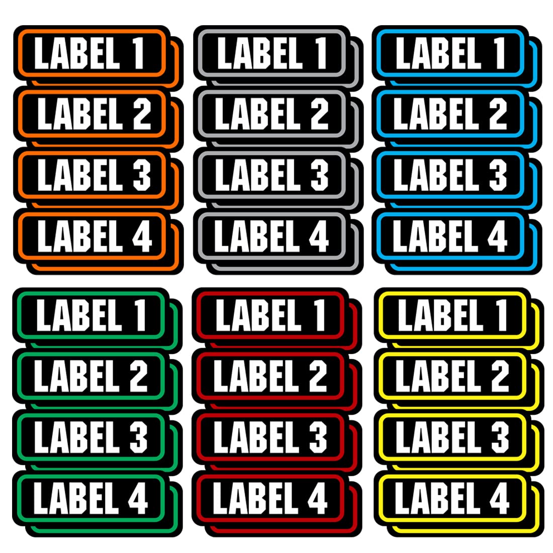 Custom Stickers Vinyl Labels 8 Pack - Personalize with Any Text - Great for Tool Boxes, Ammo Storage Box, Plastic Bins, Food Buckets, Glass Jars and Cleaning Supplies Labels