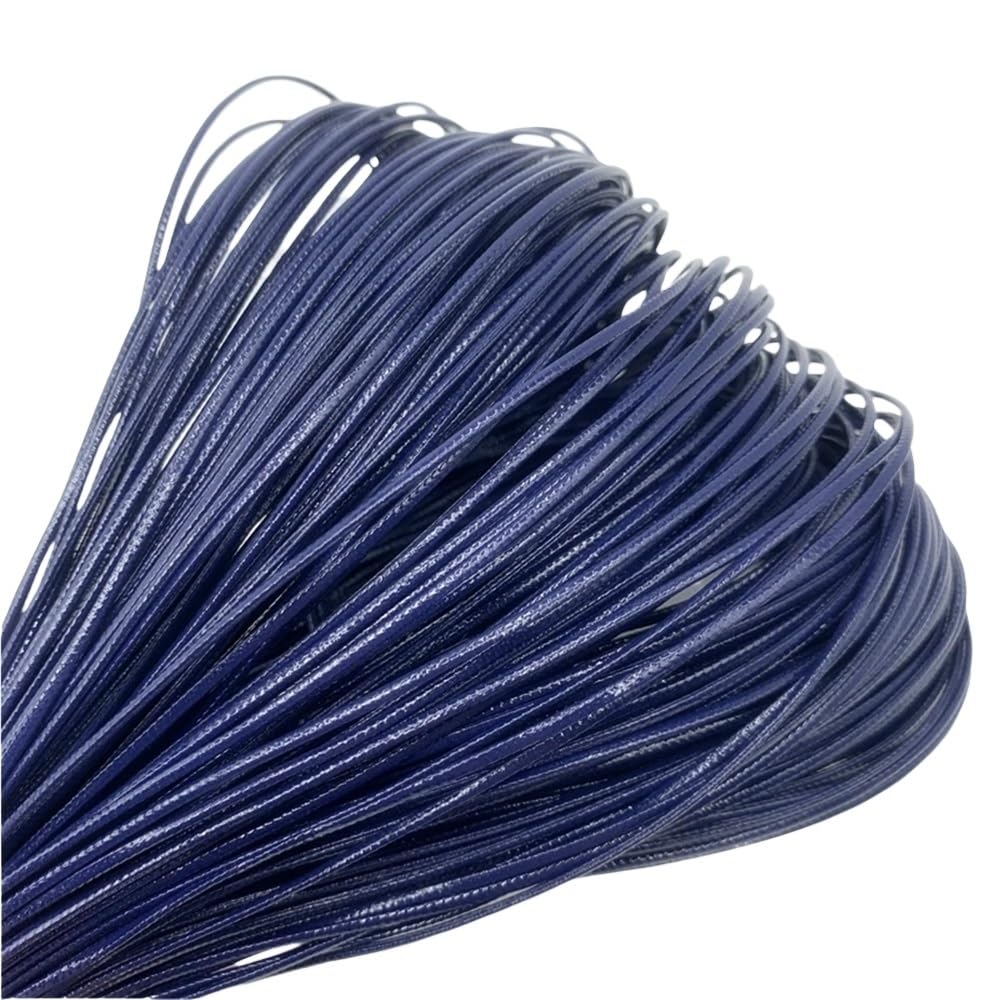 Embroidery thread, Cowhide Leather Rope String, 1 Piece 5 Yards 2mm PU Multicolor for Jewelry Making and Craft(Deep Blue)
