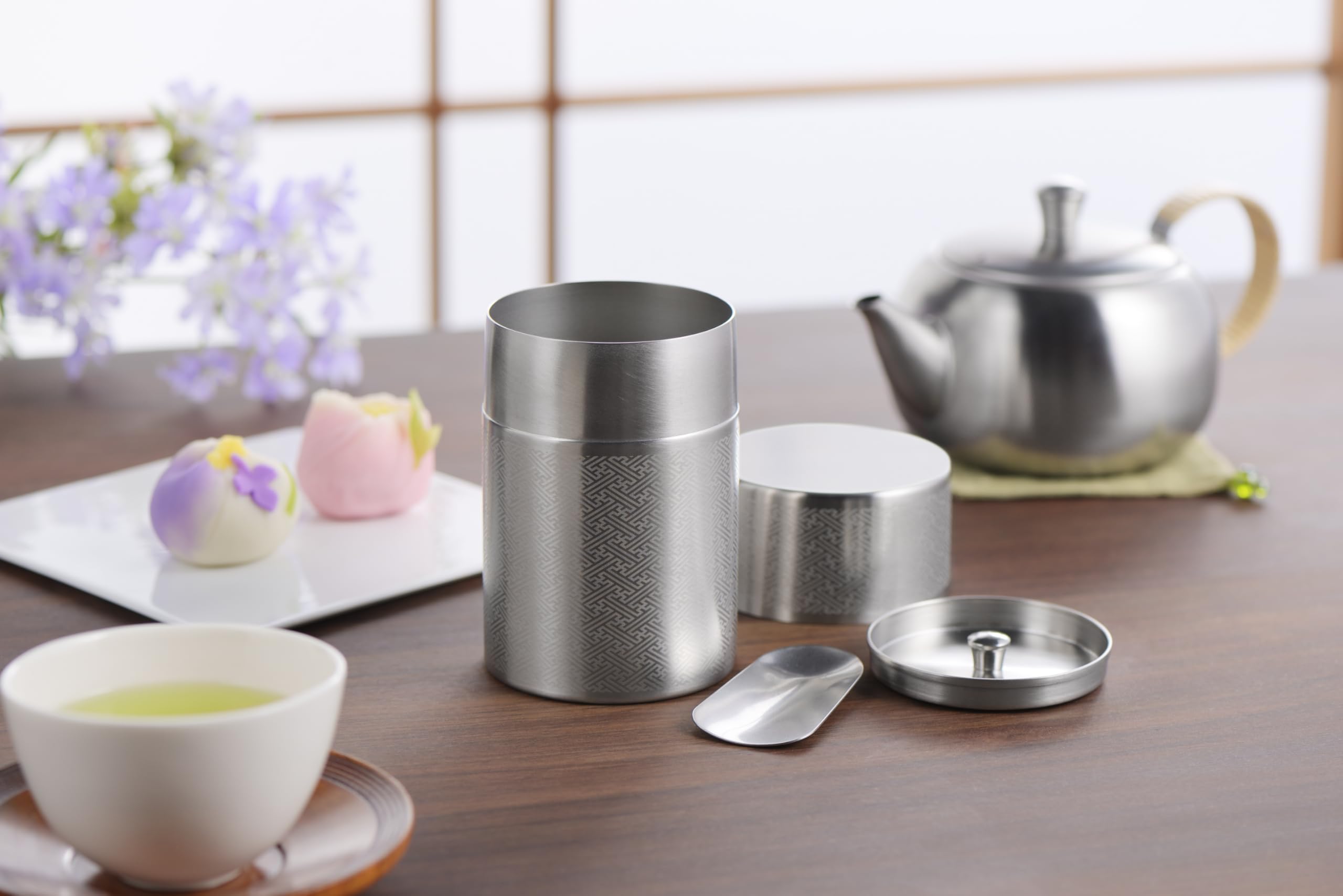 Amazon｜ヨシカワ 郷技 ステンレス茶筒(大)紗綾 木箱入 燕三条 日本製