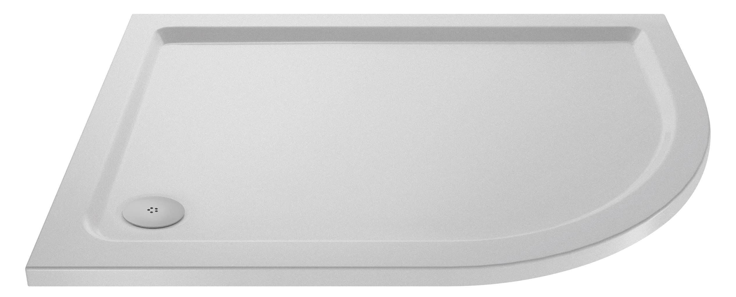 nuie White Slip Resistant Offset Quadrant Shower Tray Right Hand 1200 x 900mm - Pearlstone Matrix - Slim Profile