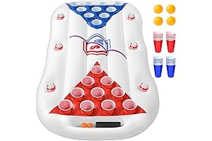 Pool Party Games for Adults & Family - Inflatable Pong Float with 20 Cups