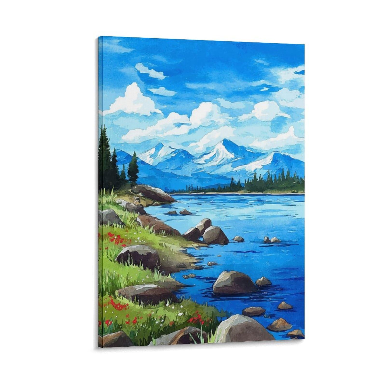 Iliamna Lake Posters 20x30inch(50x75cm) Vintage Watercolor Canvas Art