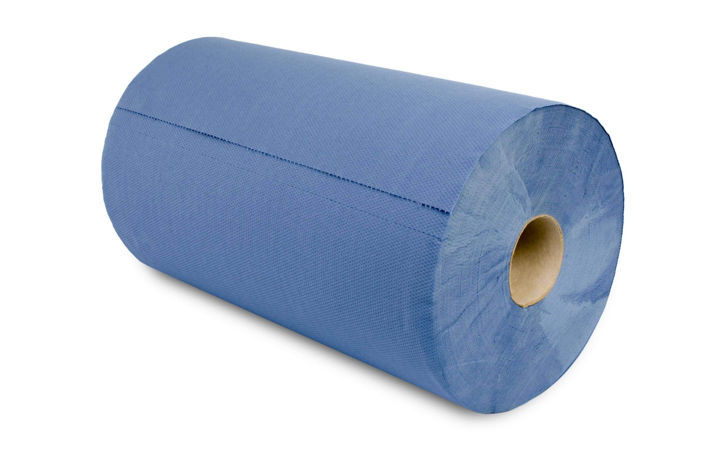 Funny 2 x rolka papieru do czyszczenia, 3-warstwowy niebieski papier z recyklingu, wysoka chłonność, tłoczona rolka papieru do warsztatu i przemysłu, ręczniki papierowe niebieskie, 36 cm, ręczniki