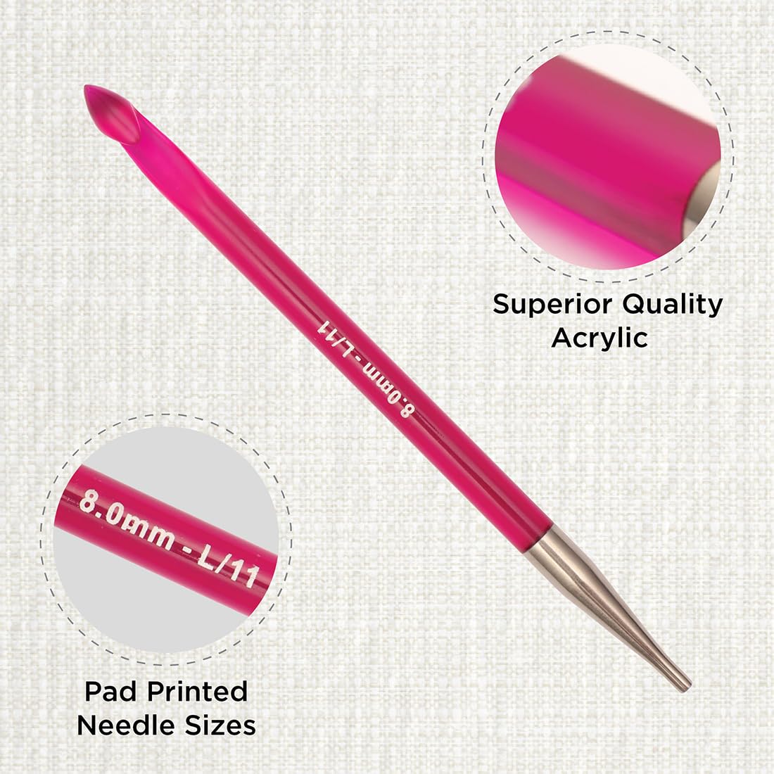 KnitPro Trendz Afghan/Tunisian Crochet Hook | US Size L (8mm)