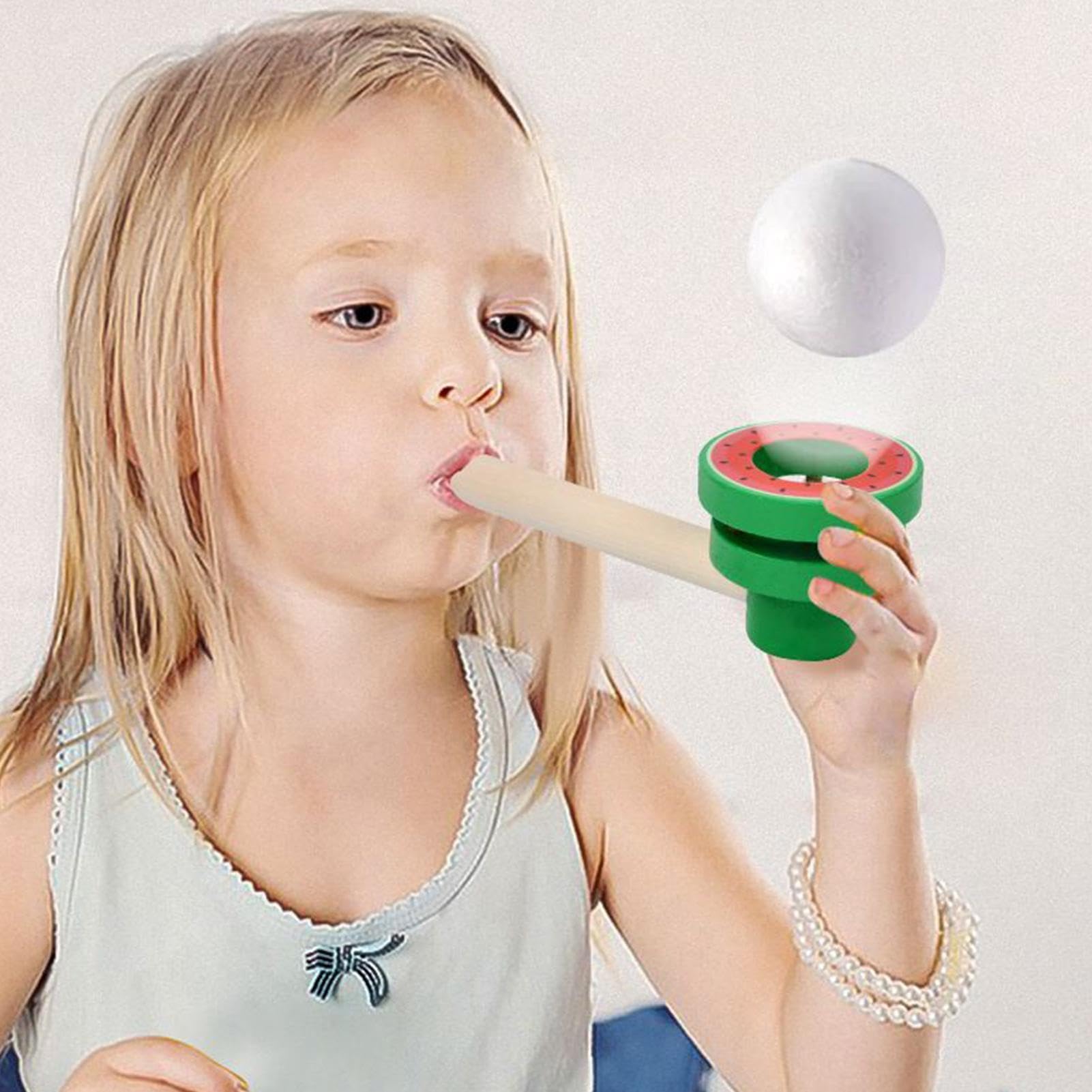 Ballblasspielzeug – 5.91 Inches Ergonomisches Holz Spielzeug | 50g Schwebender Ball – Kognitives Blasrohr Set Zur Förderung Der Kognition Ideal Für Kindergeburtstage Und Lustige Partyspiele.