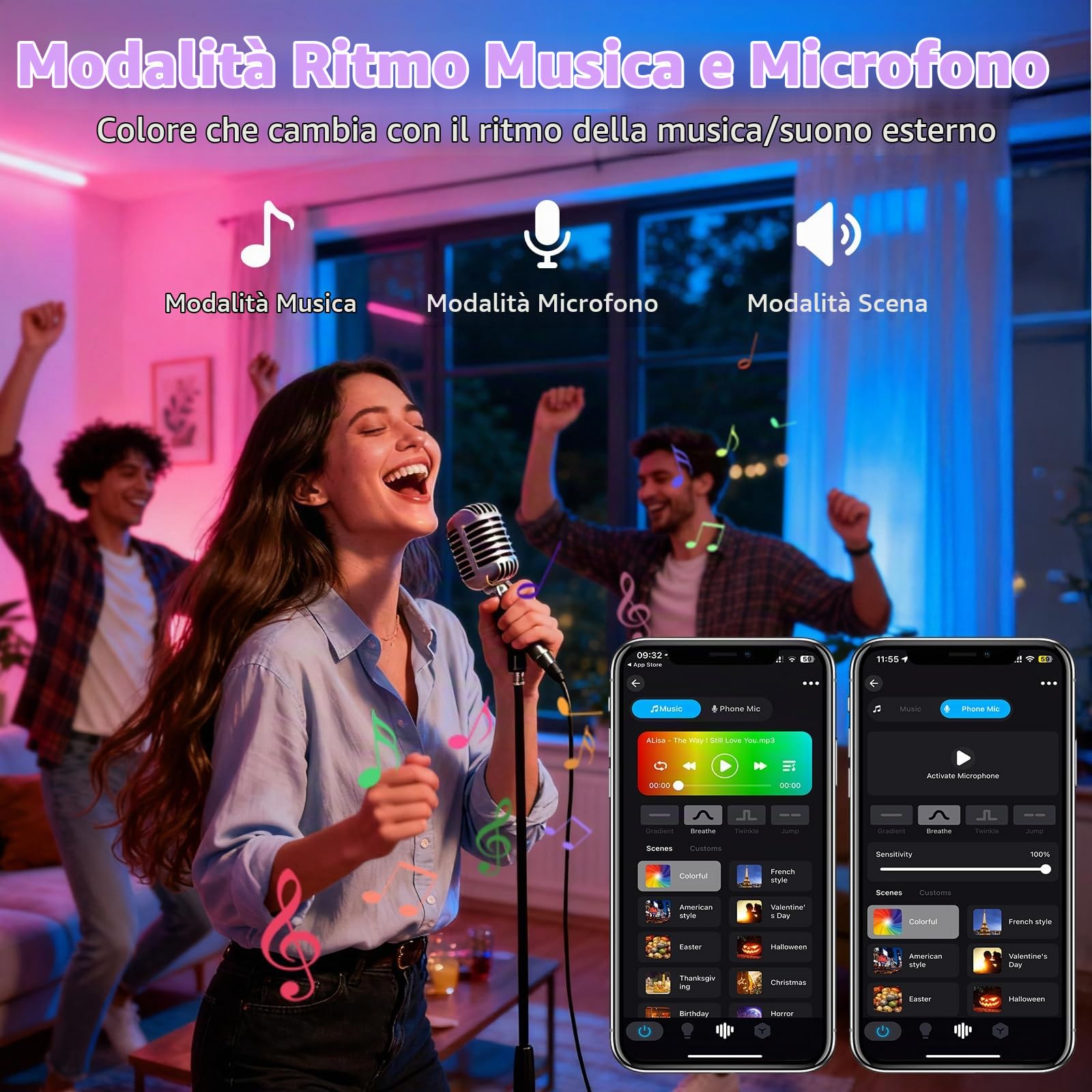T-SUN 50W Barra LED RGB, 4 Pezzi RGB Faretto LED Esterno, Faretti Colorati Intelligente con Telecomando/APP/Memoria/Timer/Impermeabile IP66 per Scenari Bar Festa Giardino