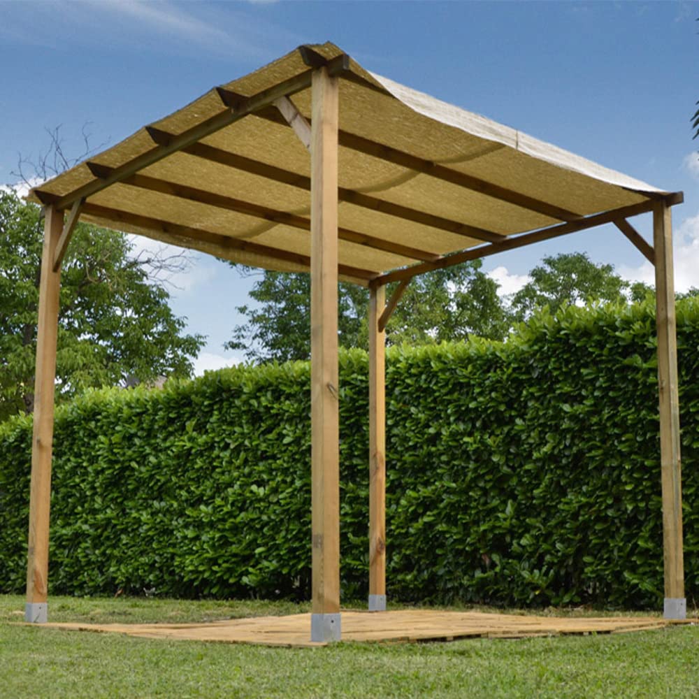 VERDELOOK Gazebo a pergola in Legno Senza Copertura, 3x3 m per arredo Esterni e Giardino