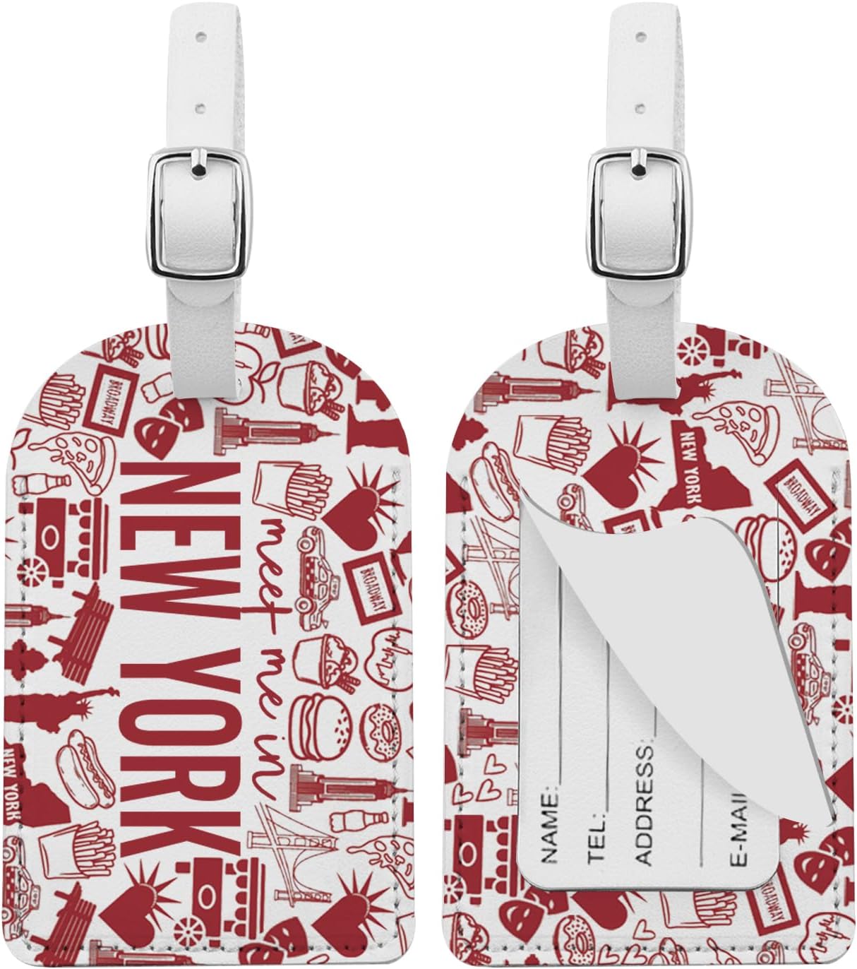 MAOFAED Meet Me in New York Luggage Tag, New York Trip Gift, Suitcase Tag for Travel, City Souvenir, Girls Trip Gifts (meetNy)