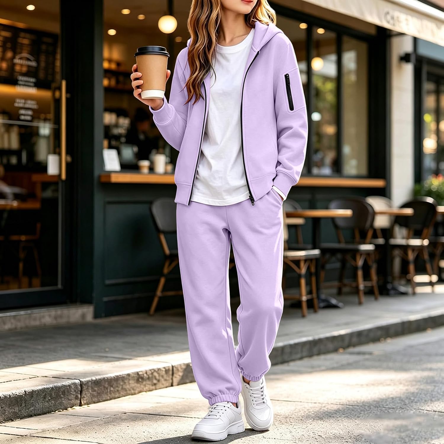 Girls Boys 2 Piece Sweatsuits Full Zip Hoodie Joggers Tracksuit Set