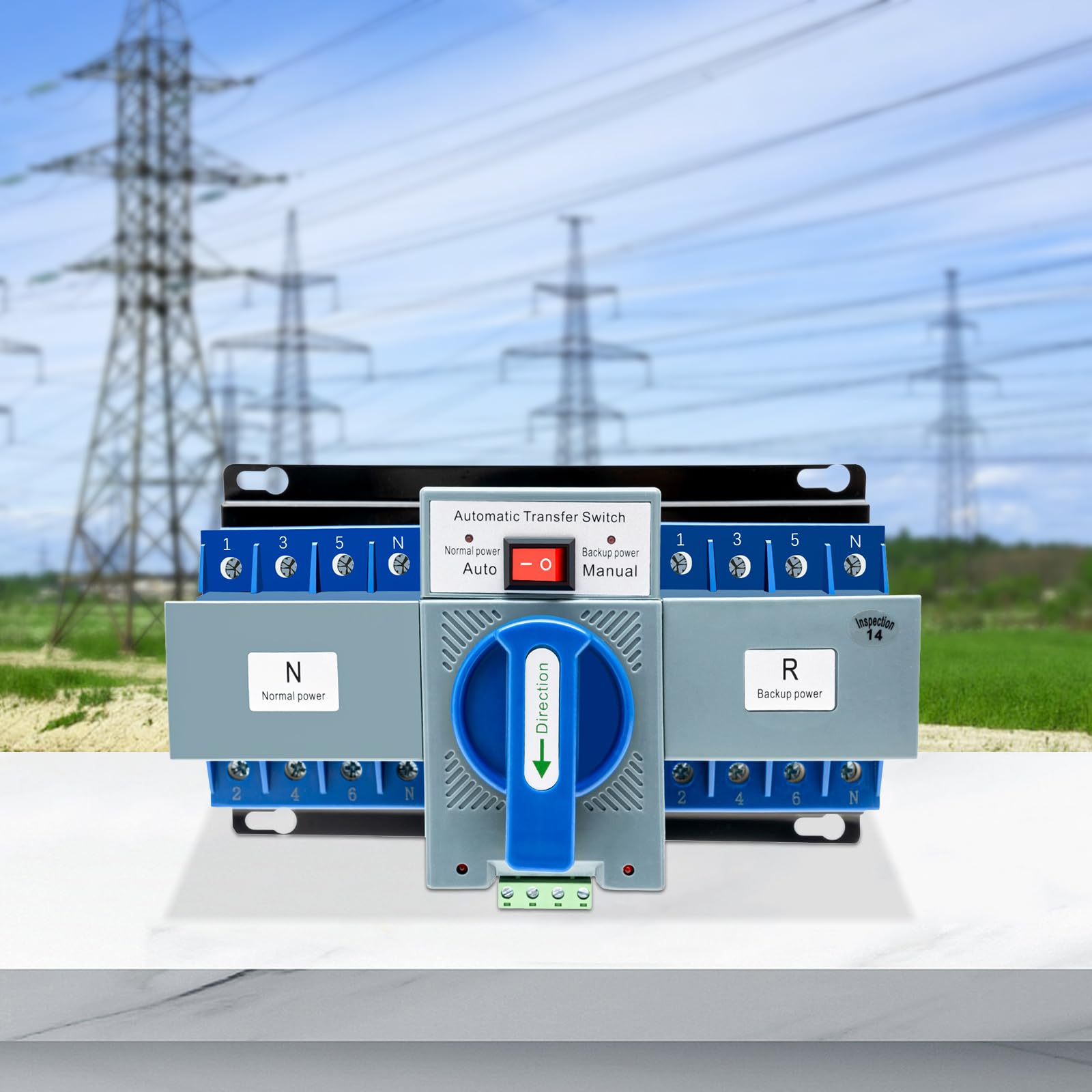 Interruttore di priorità di rete per camper – fotovoltaico Dual Power Commutatore automatico 63 A 4P SLS, alimentazione di emergenza, guida DIN