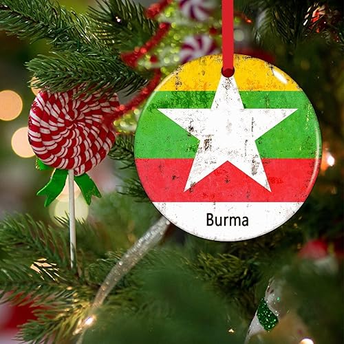 Vista 164 de Chipre - Adornos colgantes para árbol de Navidad, bandera nacional de Chipre, adornos de cerámica para decoraciones de Navidad, regalo de viajero