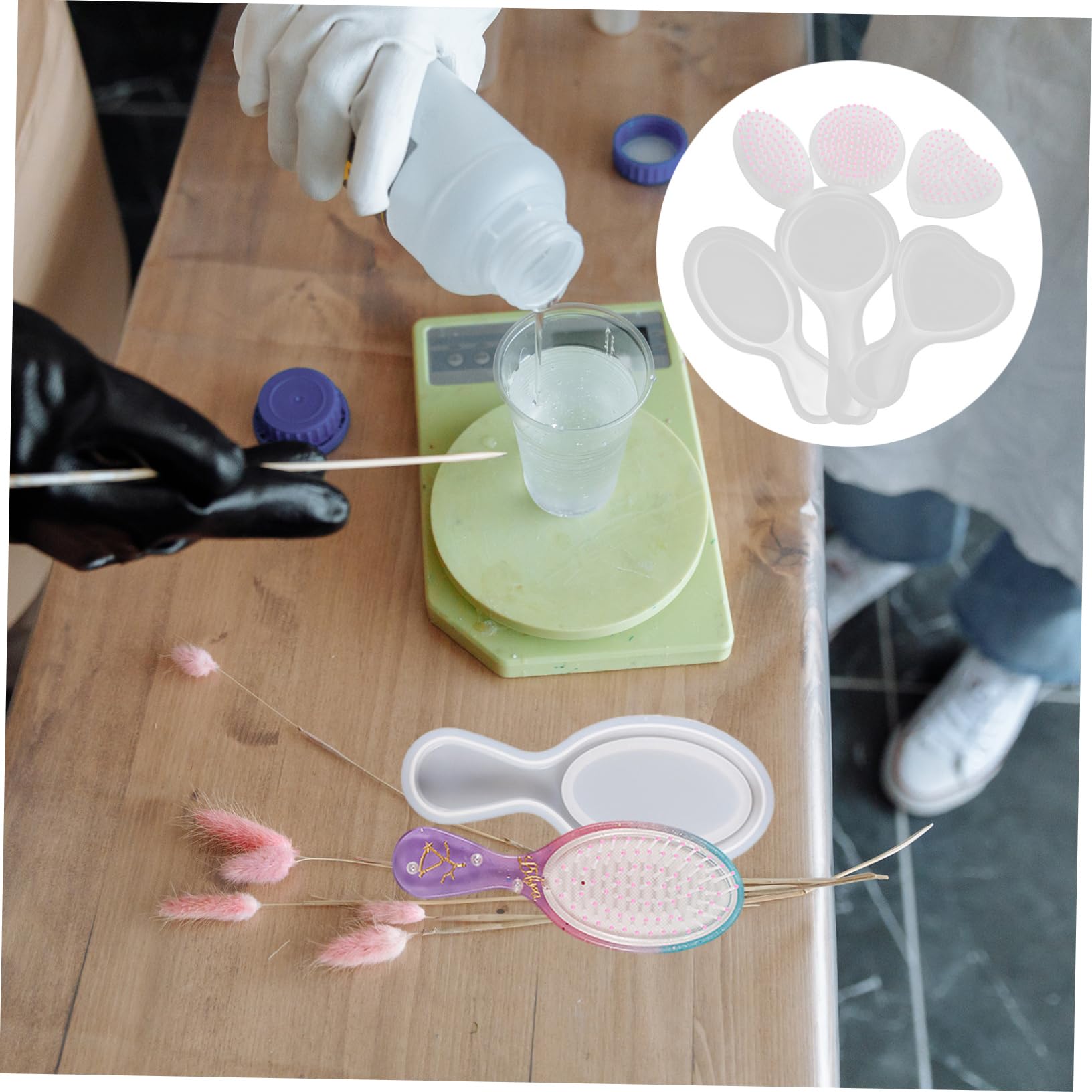 NUOBESTY 48pezzi Mold Per Pettini Silicone Per Epossidica Stampo Flessibile Per Creazioni Facile Da Sformare e Riutilizzabile Per Realizzare Pettini Creativi