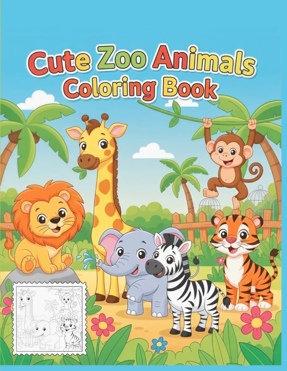 Cute Zoo Animals Coloring Book: Fun and Easy Coloring Pages of Adorable Zoo Animals for Kids Ages 3–8 (Cute Animals Coloring Books for Kids)