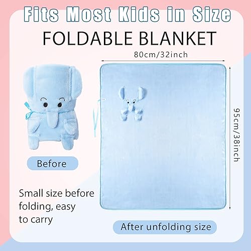 Miniatura 4 de Boyiee Paquete de 9 mantas de viaje para niños para avión, mantas para siesta de guardería a granel pequeños y lindos animales, manta de forro polar