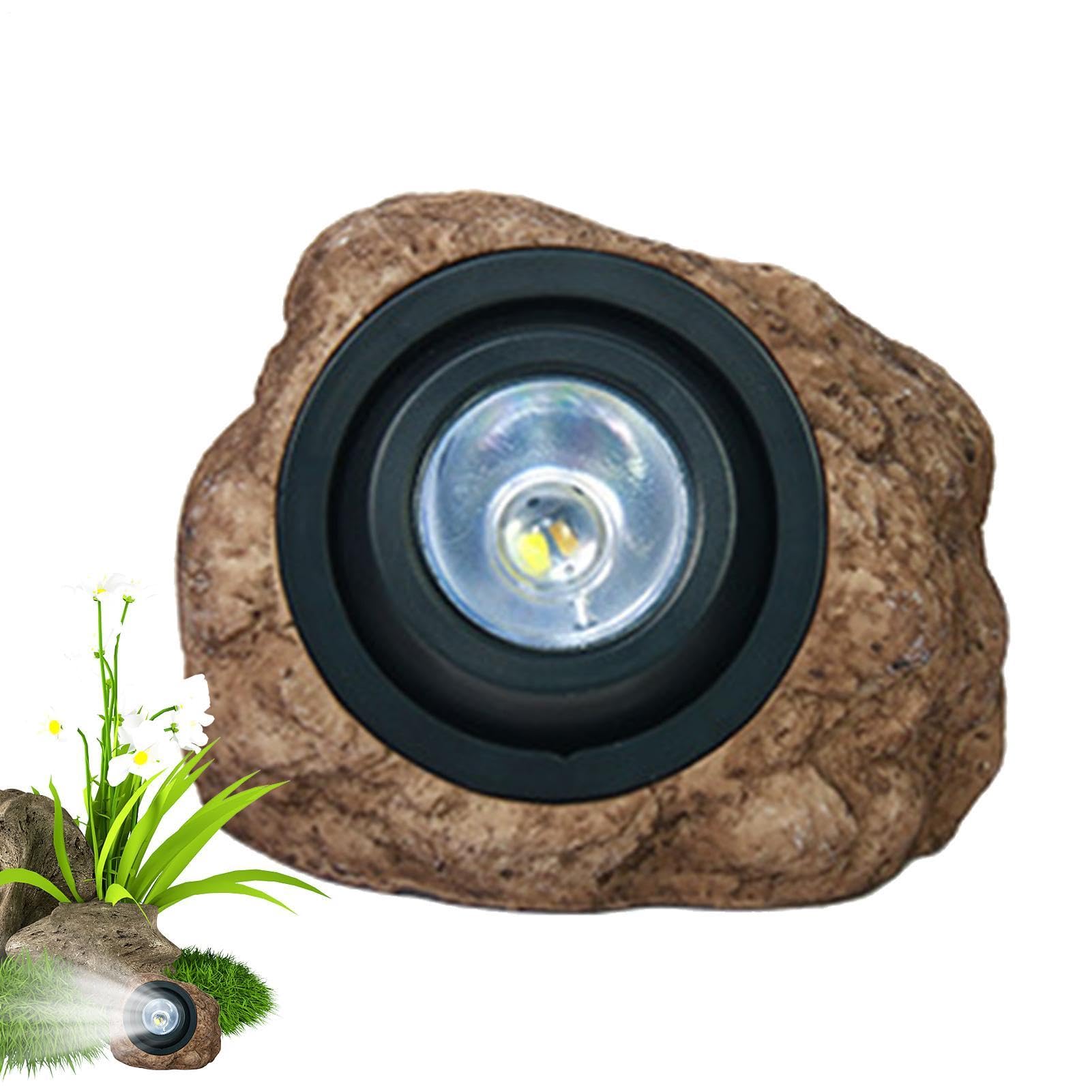 Solar Outdoor Rock Light Garden Stone Warm Light | Garten Deko Garten Stein für Weg Gehweg Hof Terrasse Auffahrt Rasen Landschaft Stufen Solarbetrieben Outdoor Stein