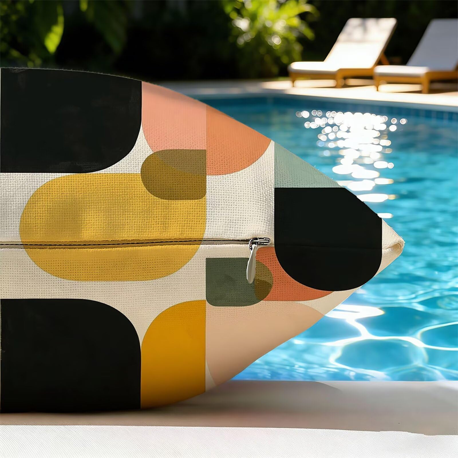 Housse de Coussin Canapé Couleur Orange 70x70cm Exterieur Impermeable GéOméTrie Taie D'oreiller Décoratif Aesthetic Housse Coussin Decoration pour Chambre Sofa Jardin Balcon Terrasse Lot de 2. P-4066