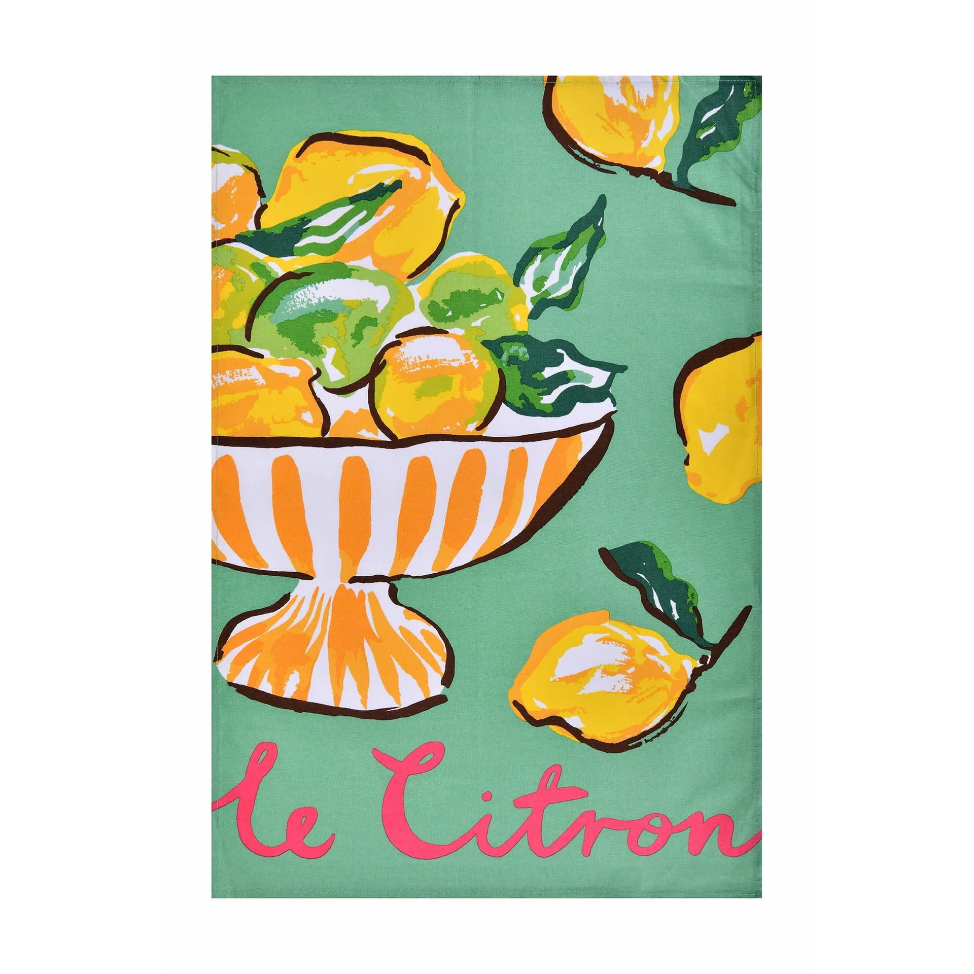 Summer Fruits Cotton Tea Towel - Green by Ulster Weavers