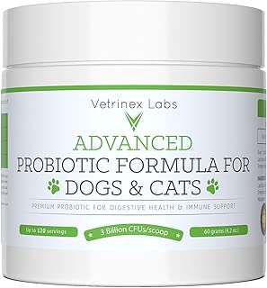 Vetrinex Labs Probiotics for Dogs & Cats - Coprophagia, Diarrhea, Poop Eating Deterrent & Prevention, Bad Breath, Skin Yeast Infection Treatment - Dog and Cat Probiotic Powder with Prebiotics - coolthings.us