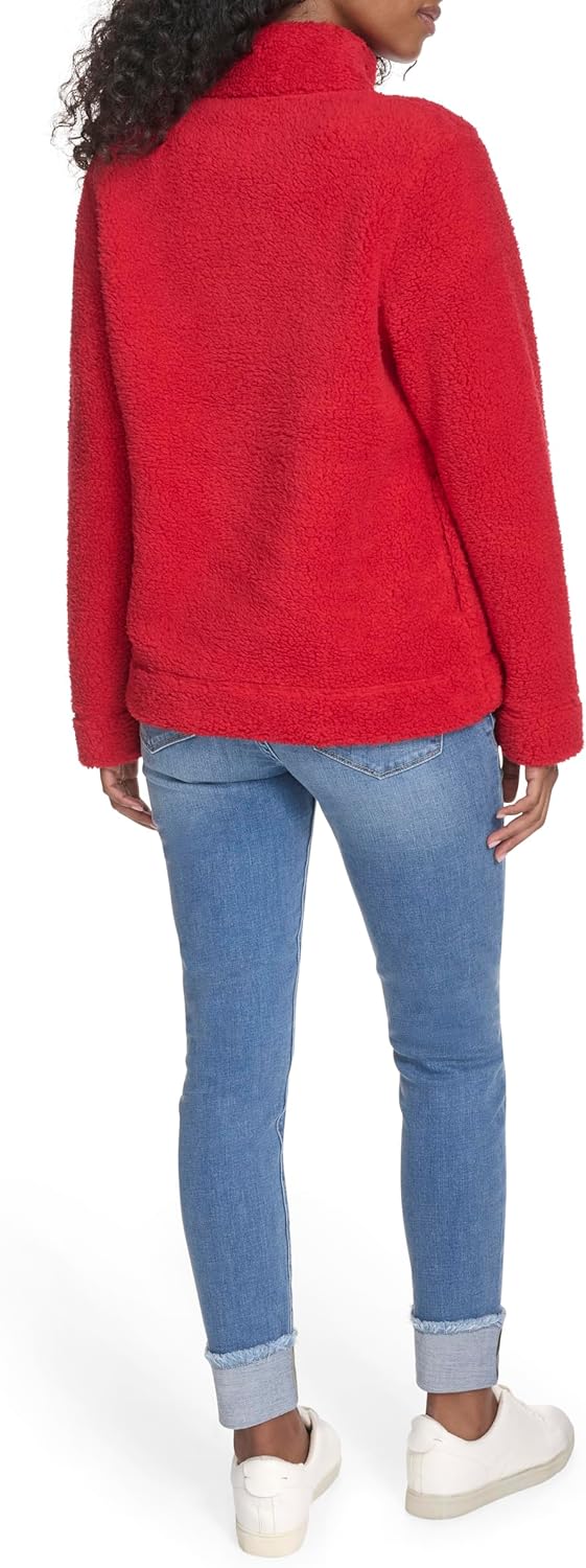 Tommy Hilfiger womens 1/4 Zip Mockneck Sherpa Soft Pullover - Image 3