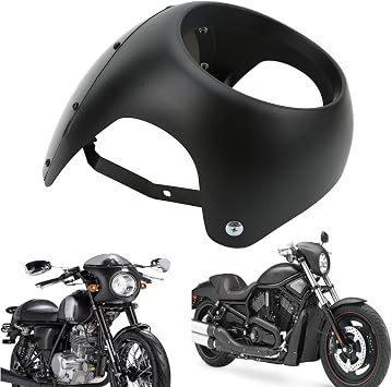 Windscreen Fairing,Motorcycle Fairing 2020 Sv650 Accessories,7 Inch Motorcycle Windscreen Headlight Fairing Universal for Round Headlights(Matte Black)
